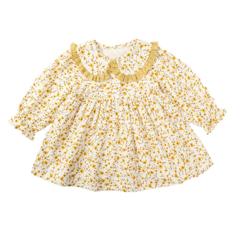 Girls Floral Lace Collar Dress Spring Autumn 2024 – Spring Autumn Kids Fashion Nepal | Tudoholic