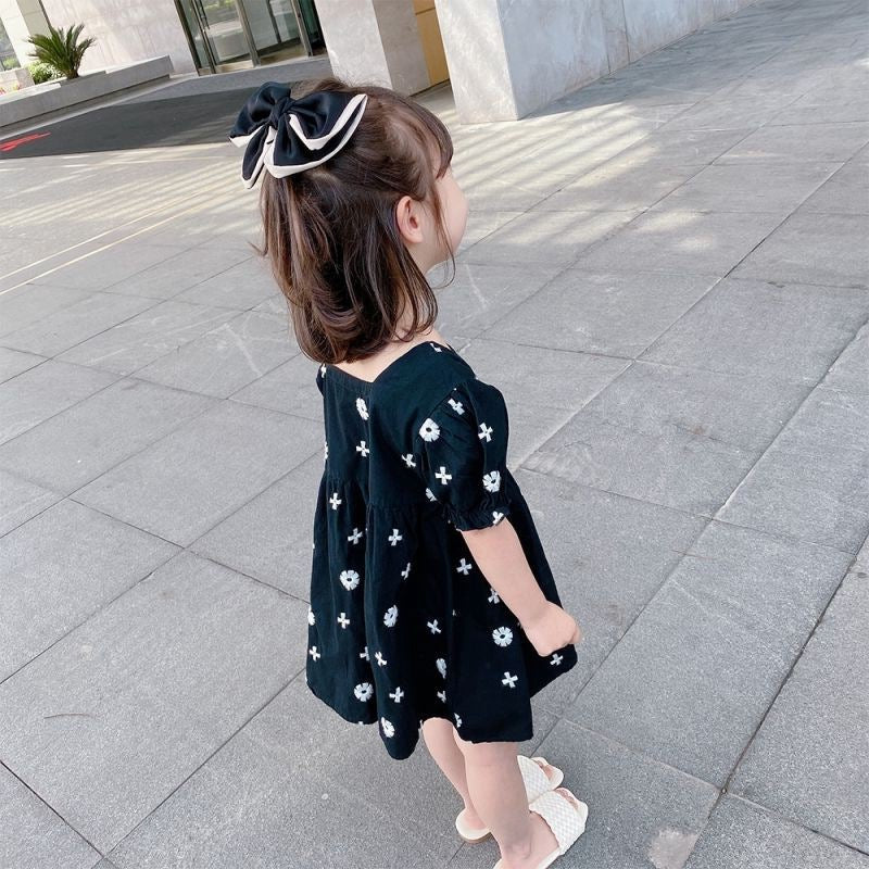 Girls Cotton Short Sleeve Dress Summer Elegant Style – Summer Kids Fashion Nepal | Tudoholic