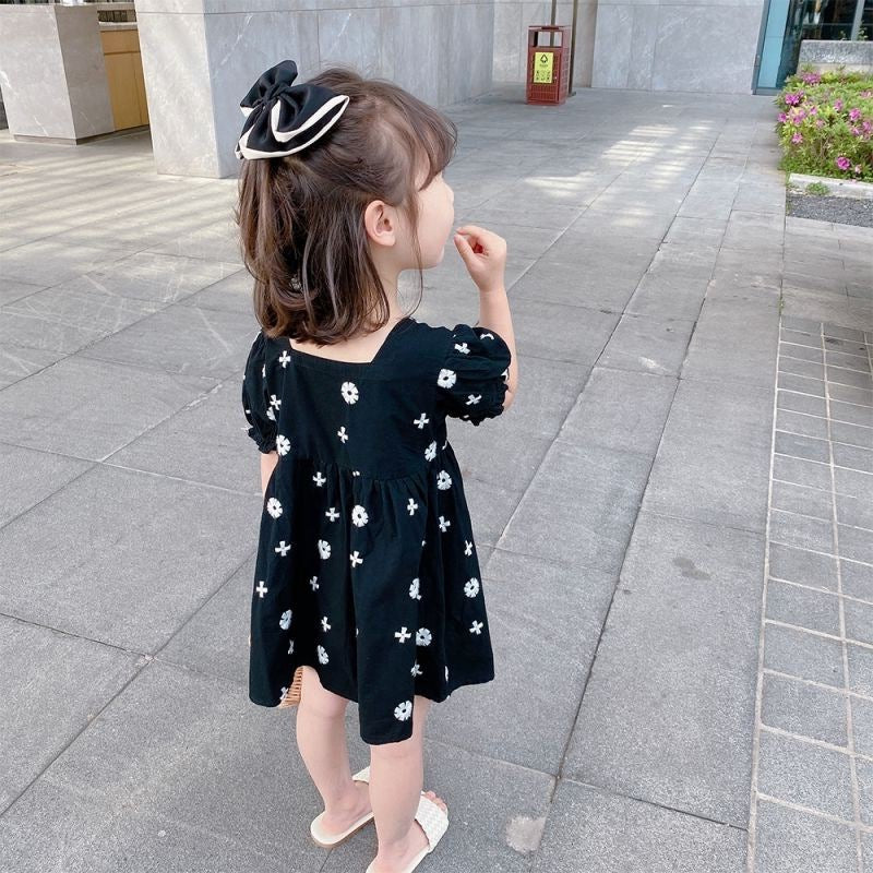 Girls Cotton Short Sleeve Dress Summer Elegant Style – Summer Kids Fashion Nepal | Tudoholic