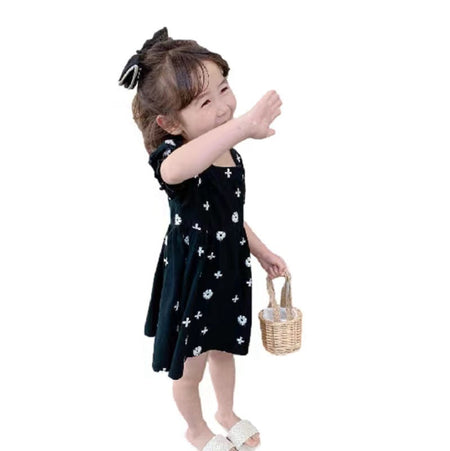 Girls Cotton Short Sleeve Dress Summer Elegant Style – Summer Kids Fashion Nepal | Tudoholic