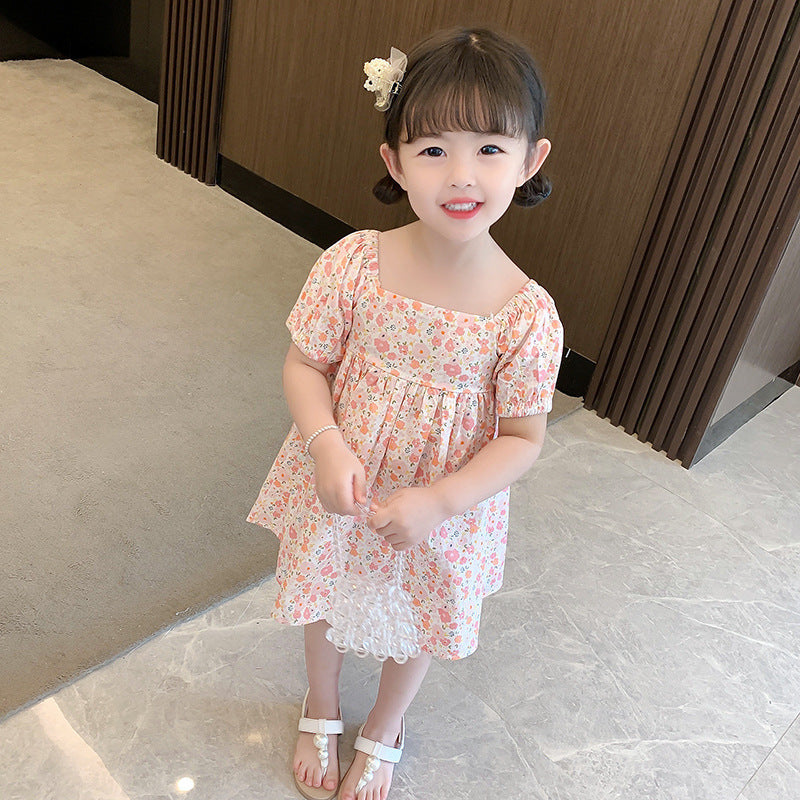 Girls Floral Bow Cotton Dress Summer 2024 Korean Style – Summer Kids Fashion Nepal | Tudoholic