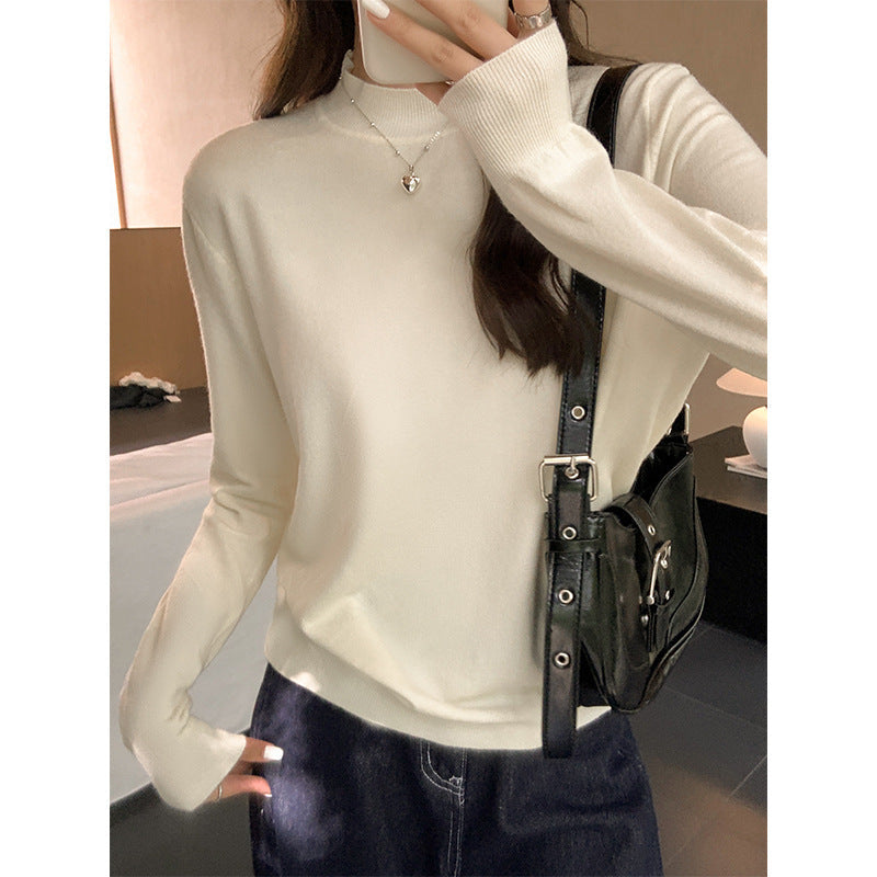 Apricot Half Turtleneck Women Knit Top Winter 2026