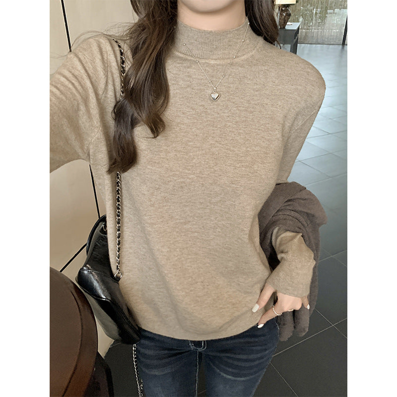 Apricot Half Turtleneck Women Knit Top Winter 2026