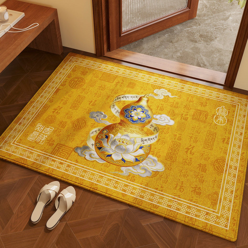 "Golden Fortune" Silk Ring Entrance Mat