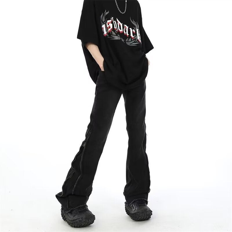 Men’s Side Zipper Retro Skinny Jeans