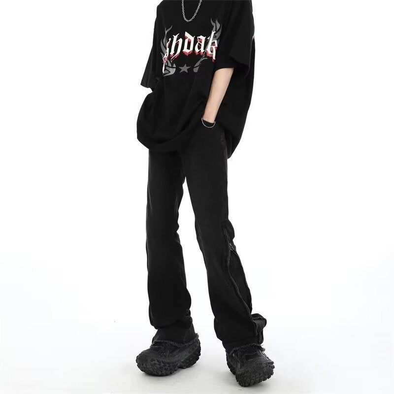 Men’s Side Zipper Retro Skinny Jeans