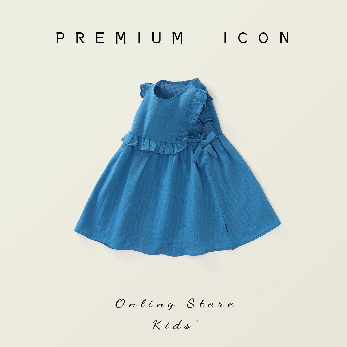 Girls Lace Blue Vest Dress Summer 2025 Korean Style – Summer Kids Fashion Nepal | Tudoholic