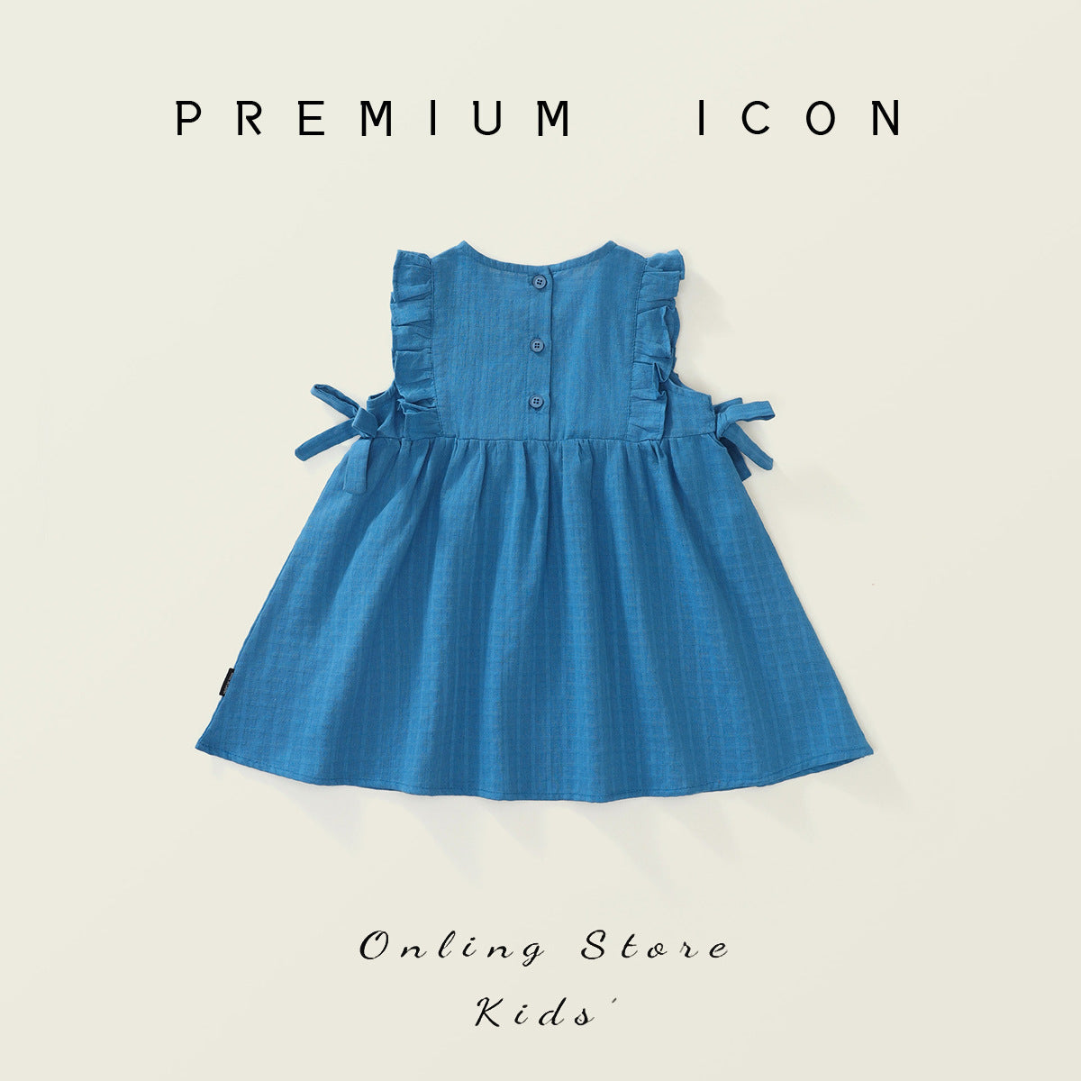 Girls Lace Blue Vest Dress Summer 2025 Korean Style – Summer Kids Fashion Nepal | Tudoholic