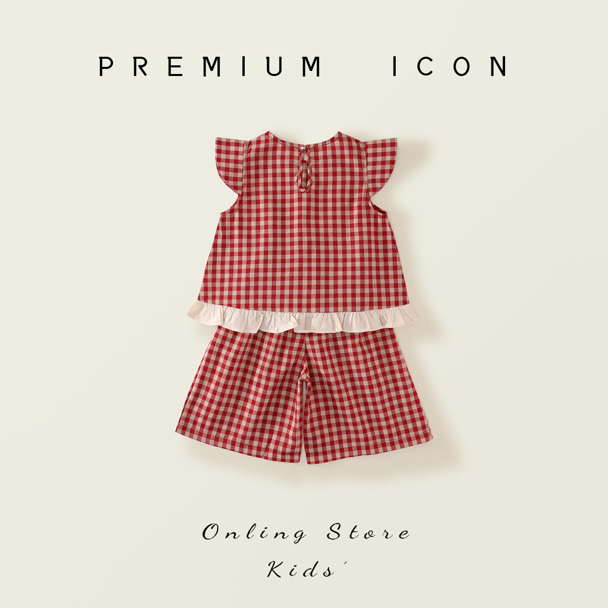 Girls Red Plaid Wide Leg Set Summer 2025 Korean Style – Summer Kids Fashion Nepal | Tudoholic