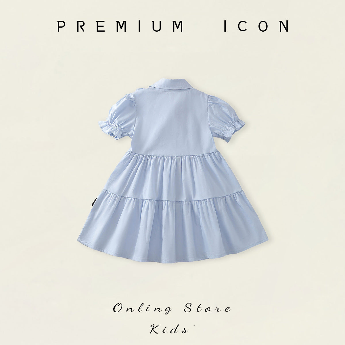 Girls Blue Bow Lapel Dress Summer 2026 Korean Style – Summer Kids Fashion Nepal | Tudoholic