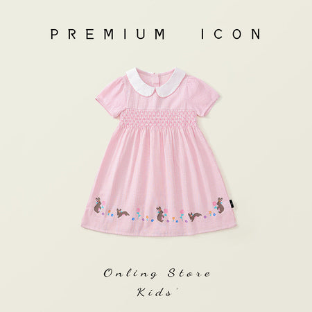 Girls Embroidered Lapel Dress Summer 2025 Princess – Summer Kids Fashion Nepal | Tudoholic