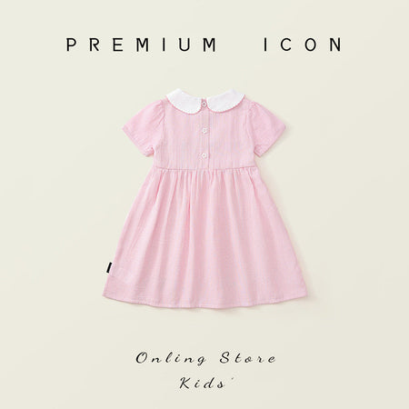 Girls Embroidered Lapel Dress Summer 2025 Princess – Summer Kids Fashion Nepal | Tudoholic