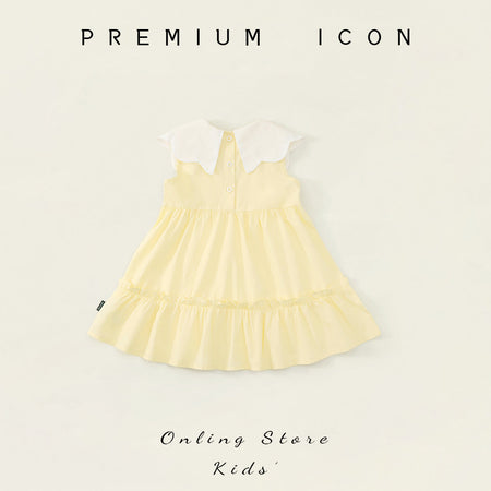 Girls Sweet Lapel Vest Dress Summer 2025 Trendy – Summer Kids Fashion Nepal | Tudoholic