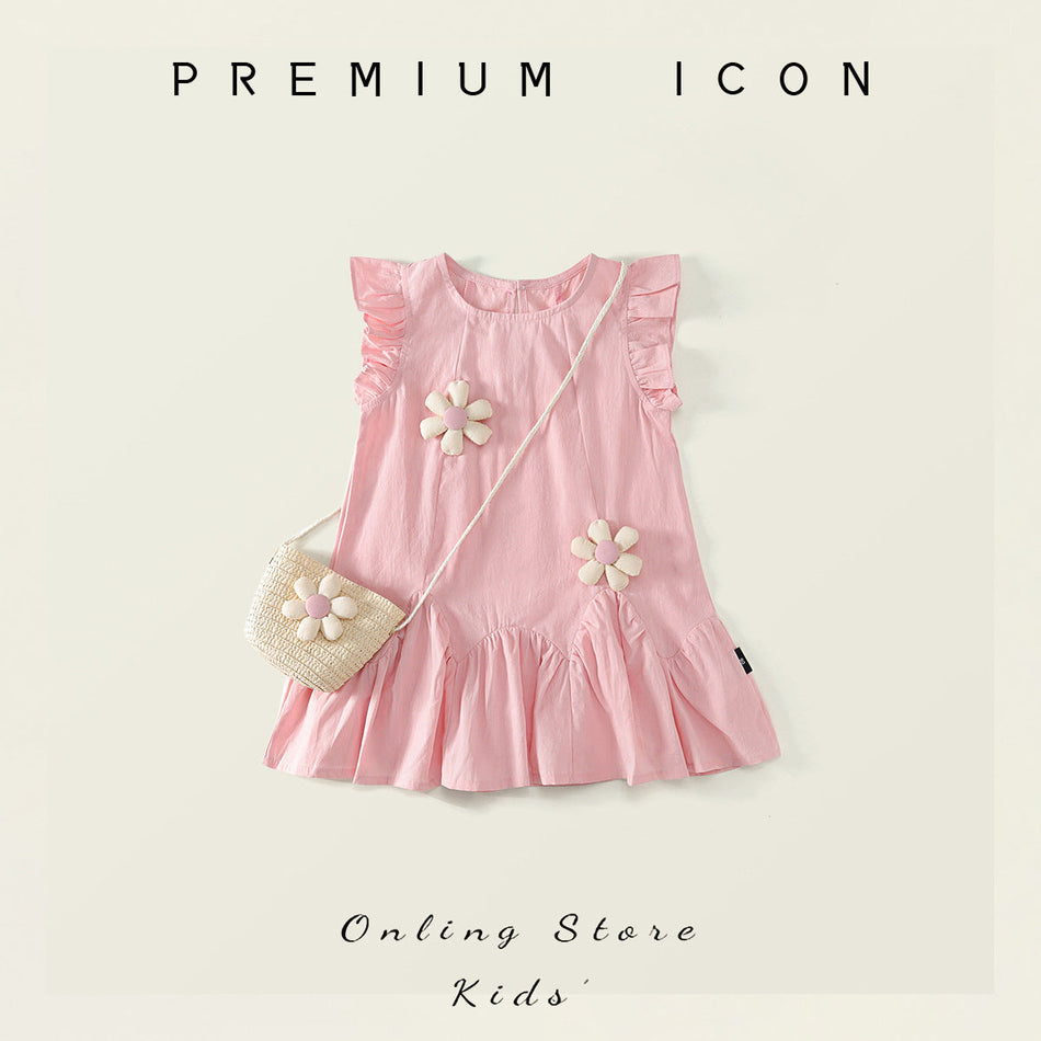 Girls Pink Sleeveless Princess Dress Summer 2025 – Summer Kids Fashion Nepal | Tudoholic