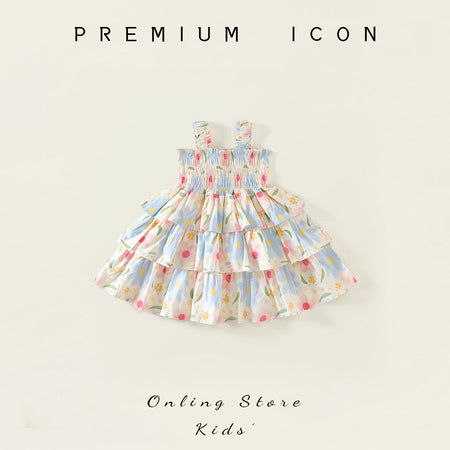 Girls Cake Dress Sleeveless Summer 2025 Princess – Summer Kids Fashion Nepal | Tudoholic