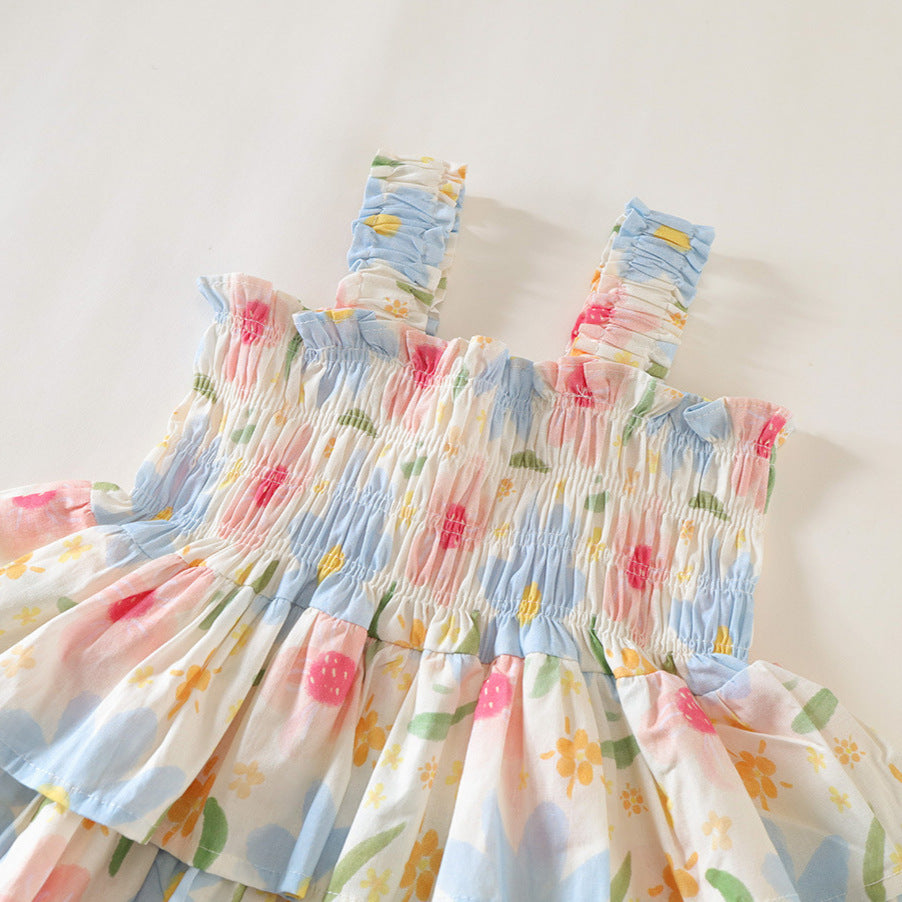 Girls Cake Dress Sleeveless Summer 2025 Princess – Summer Kids Fashion Nepal | Tudoholic
