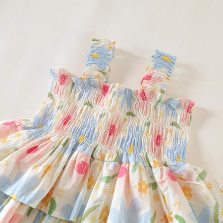 Girls Cake Dress Sleeveless Summer 2025 Princess – Summer Kids Fashion Nepal | Tudoholic
