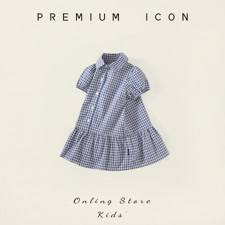 Girls Plaid Shirt Dress Summer 2025 Casual Lapel – Summer Kids Fashion Nepal | Tudoholic