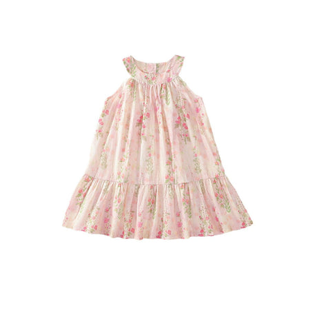 Girls Floral Pastoral Dress Pink Summer 2025 – Summer Kids Fashion Nepal | Tudoholic