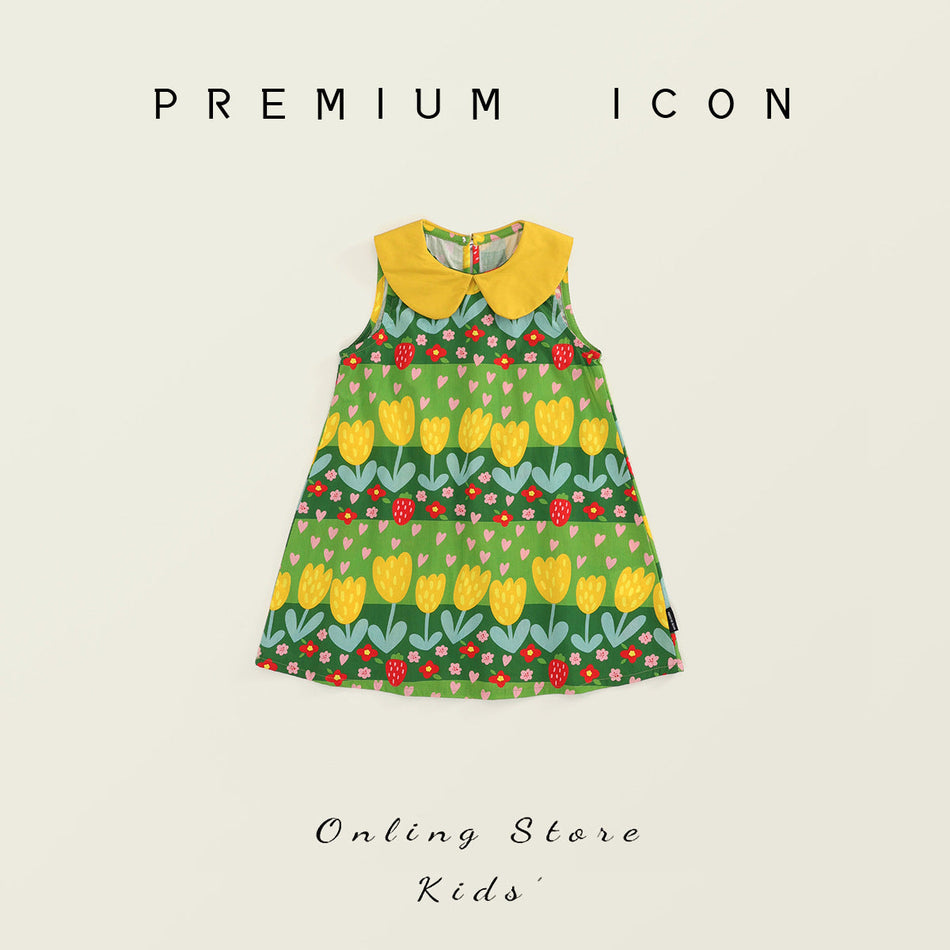Girls Floral Sleeveless Tank Dress Summer 2025 – Summer Kids Fashion Nepal | Tudoholic