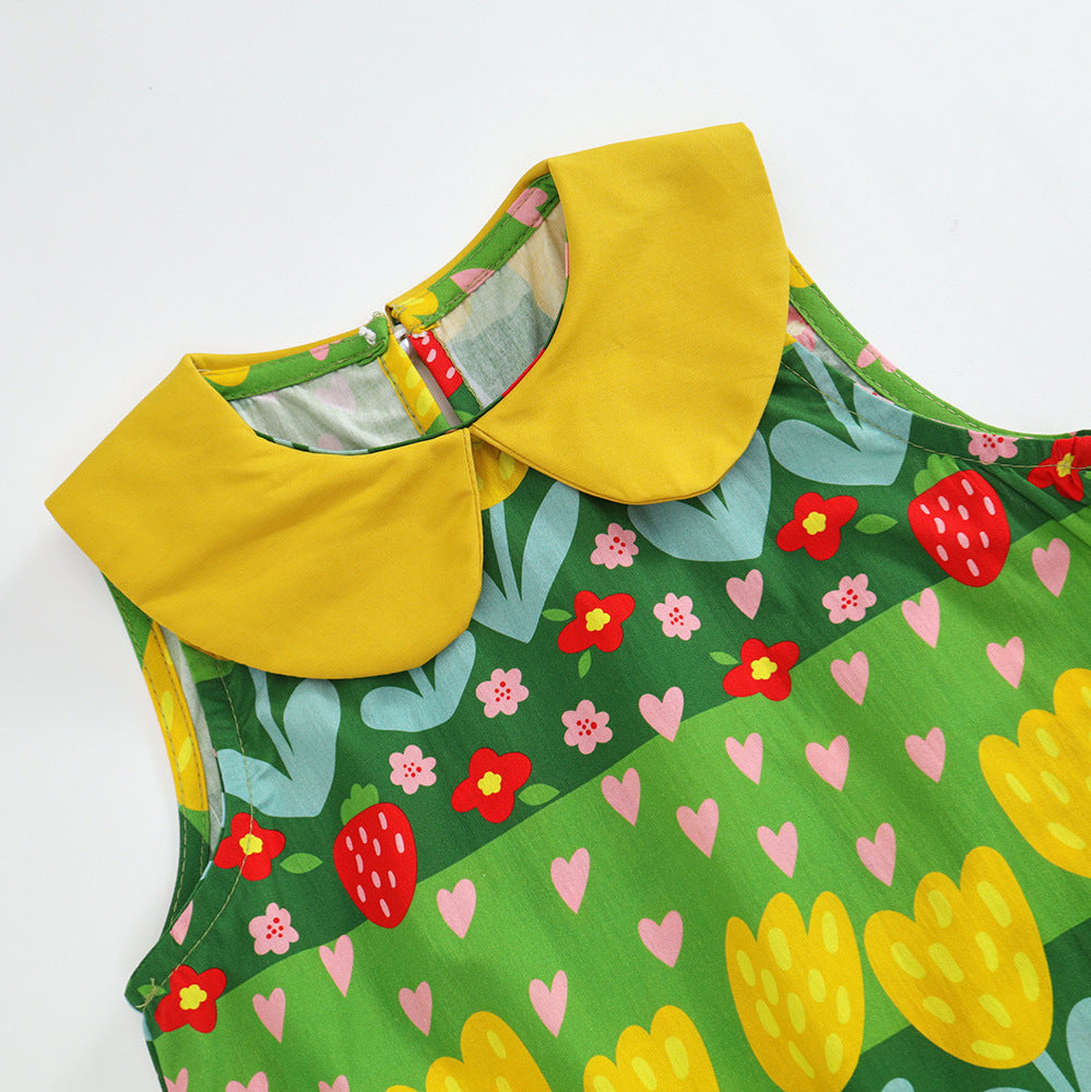 Girls Floral Sleeveless Tank Dress Summer 2025 – Summer Kids Fashion Nepal | Tudoholic