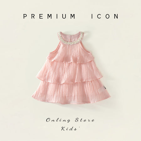 Girls Pink Ruffle Sling Dress Summer 2025 Princess – Summer Kids Fashion Nepal | Tudoholic