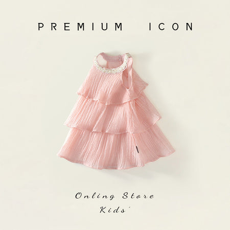 Girls Pink Ruffle Sling Dress Summer 2025 Princess – Summer Kids Fashion Nepal | Tudoholic