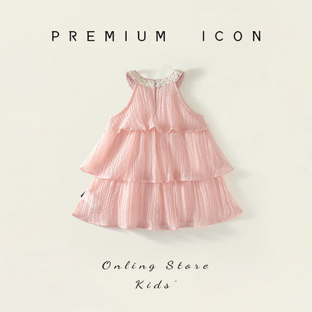 Girls Pink Ruffle Sling Dress Summer 2025 Princess – Summer Kids Fashion Nepal | Tudoholic