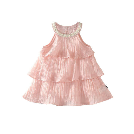 Girls Pink Ruffle Sling Dress Summer 2025 Princess – Summer Kids Fashion Nepal | Tudoholic