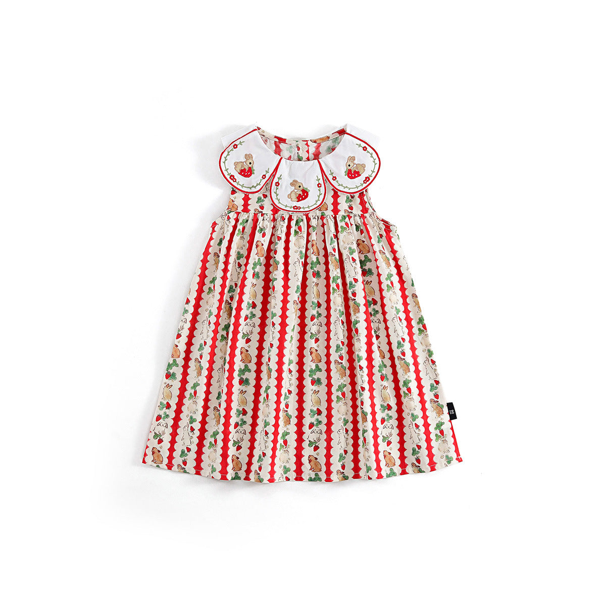 Girls Rabbit Embroidered Red Dress Summer 2026 – Summer Kids Fashion Nepal | Tudoholic