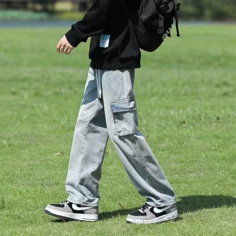 Men's Cargo Retro Loose Straight Jeans