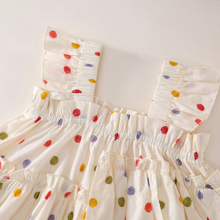 Girls Polka Dot Sling Set Wide Leg Pants 2025 Summer – Summer Kids Fashion Nepal | Tudoholic