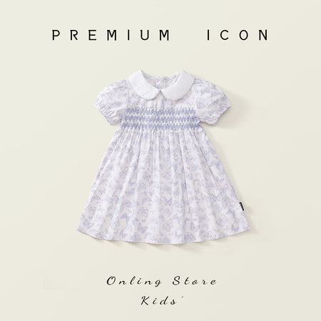 Girls Butterfly Printed Dress Summer 2025 Lapel – Summer Kids Fashion Nepal | Tudoholic