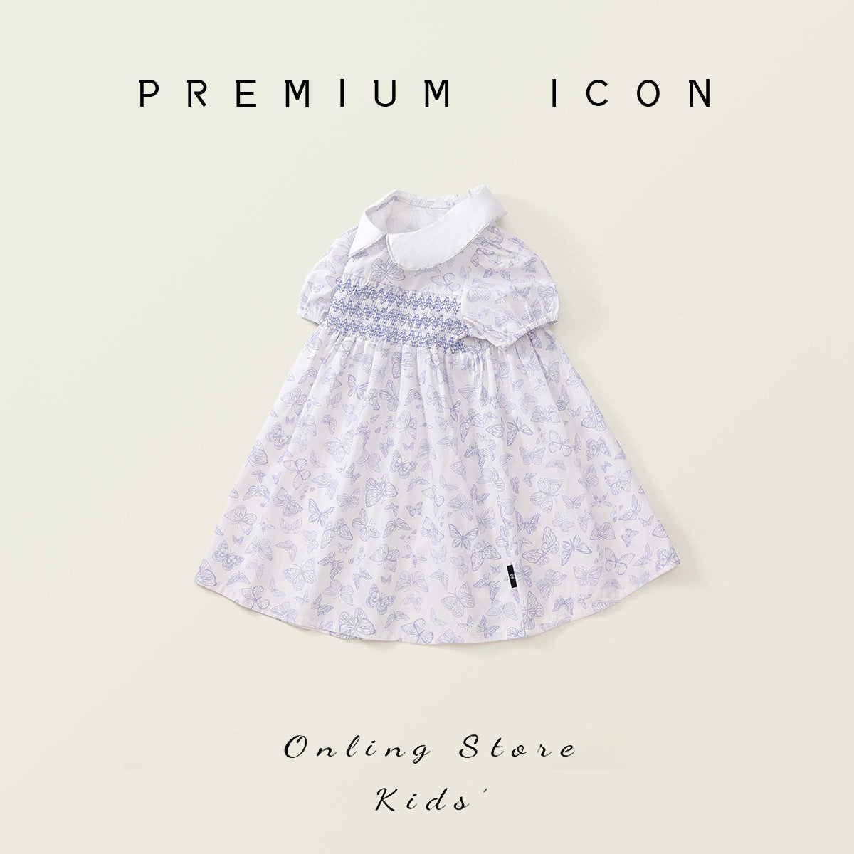 Girls Butterfly Printed Dress Summer 2025 Lapel – Summer Kids Fashion Nepal | Tudoholic
