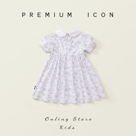 Girls Butterfly Printed Dress Summer 2025 Lapel – Summer Kids Fashion Nepal | Tudoholic