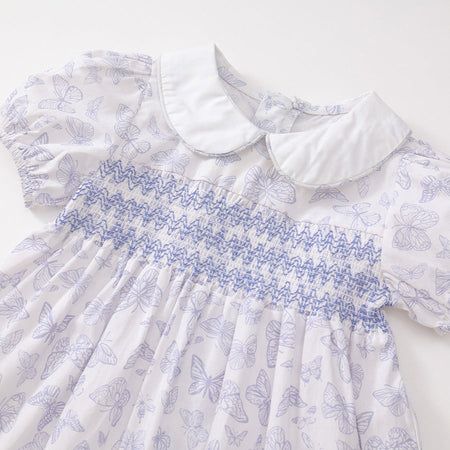 Girls Butterfly Printed Dress Summer 2025 Lapel – Summer Kids Fashion Nepal | Tudoholic