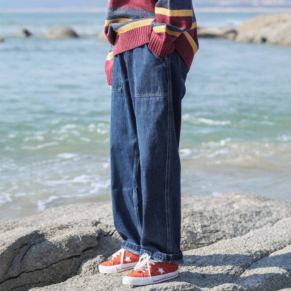 Men's Vintage Workwear Wide-Leg Jeans