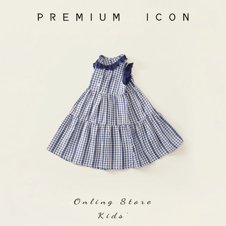 Girls Plaid Cake Skirt Dress Summer 2026 Korean Style – Summer Kids Fashion Nepal | Tudoholic