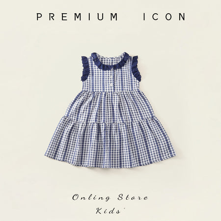 Girls Plaid Cake Skirt Dress Summer 2026 Korean Style – Summer Kids Fashion Nepal | Tudoholic