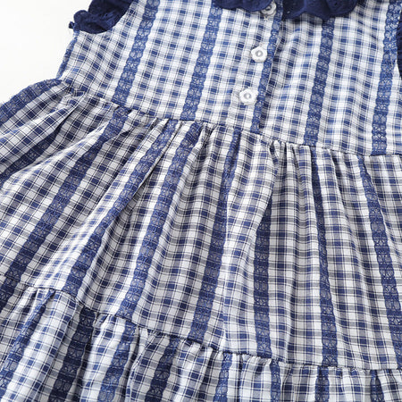 Girls Plaid Cake Skirt Dress Summer 2026 Korean Style – Summer Kids Fashion Nepal | Tudoholic