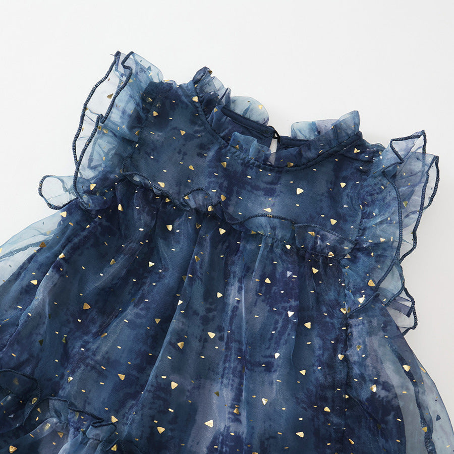 Girls Sequin Mesh Dress Summer 2025 Elegant Style – Summer Kids Fashion Nepal | Tudoholic