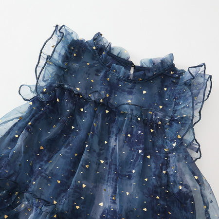 Girls Sequin Mesh Dress Summer 2025 Elegant Style – Summer Kids Fashion Nepal | Tudoholic
