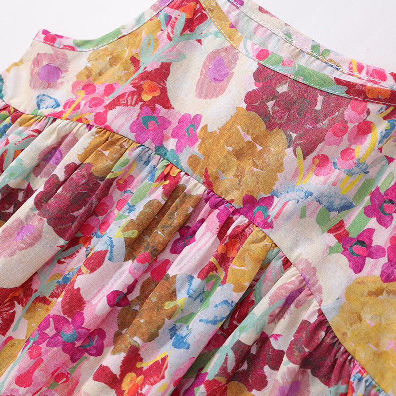 Girls Floral Suspender Dress Cotton Summer 2025 – Summer Kids Fashion Nepal | Tudoholic