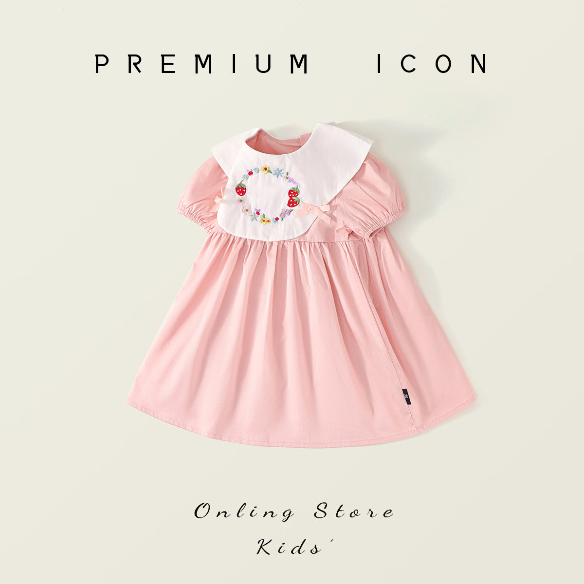 Girls Pink Embroidered Retro Dress Summer 2025 – Summer Kids Fashion Nepal | Tudoholic