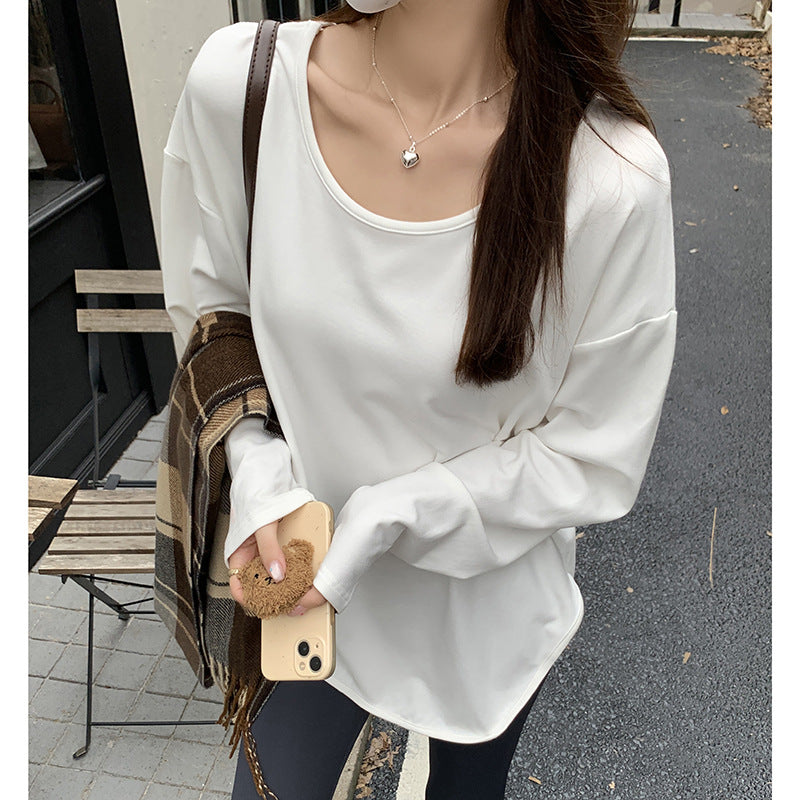 French Style Midi Split Loose Top Women Autumn Winter