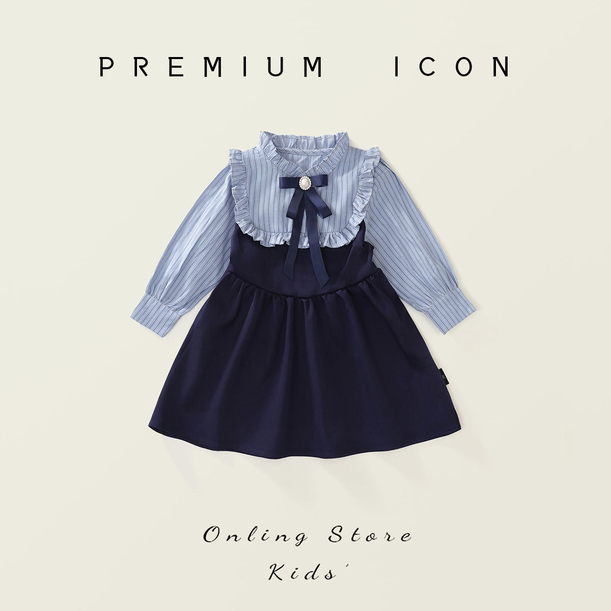 Girls Preppy Striped Dress Autumn 2025 Korean Style – Spring Autumn Kids Fashion Nepal | Tudoholic