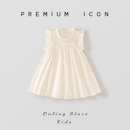 Girls Flying Sleeve French Dress Summer 2025 Princess – Summer Kids Fashion Nepal | Tudoholic