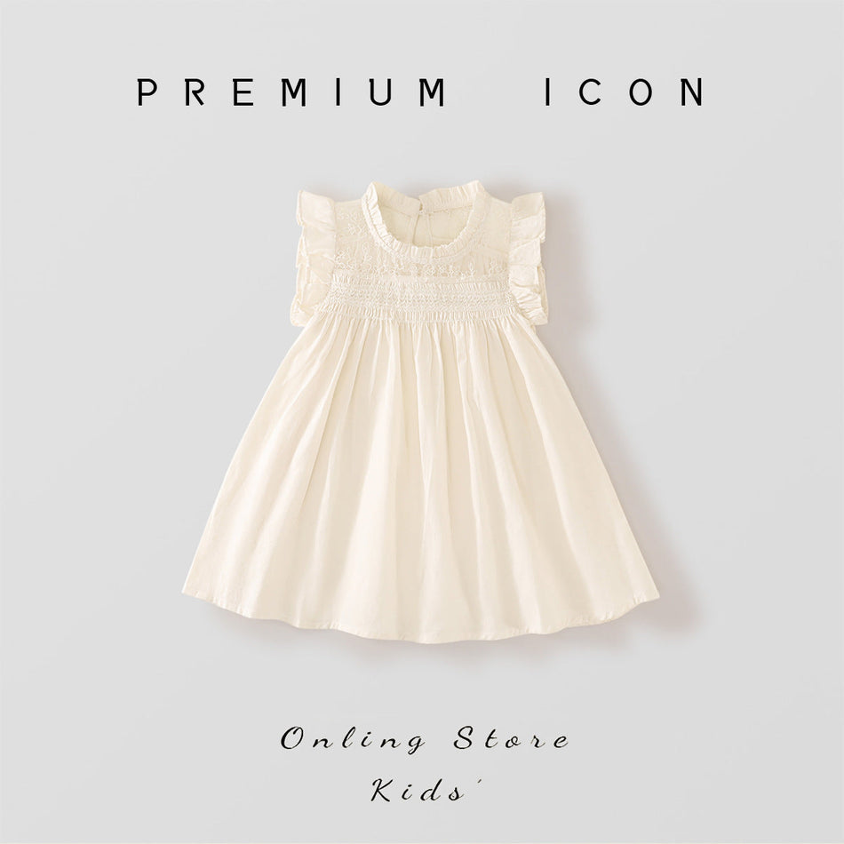Girls Flying Sleeve French Dress Summer 2025 Princess – Summer Kids Fashion Nepal | Tudoholic