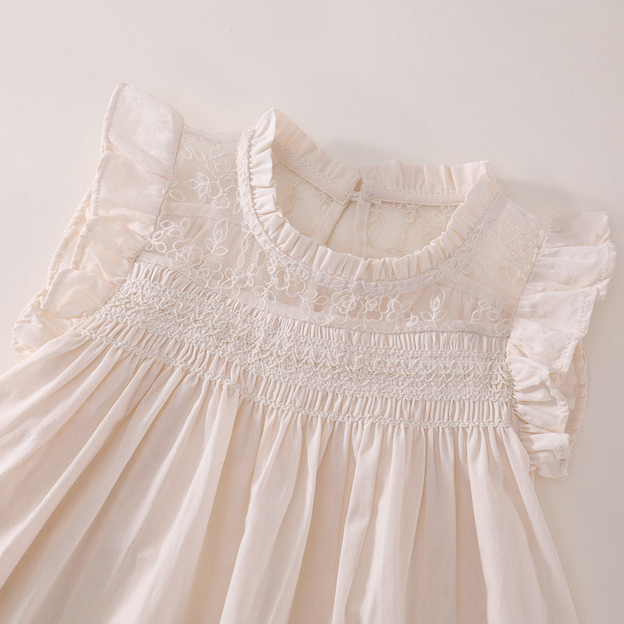 Girls Flying Sleeve French Dress Summer 2025 Princess – Summer Kids Fashion Nepal | Tudoholic