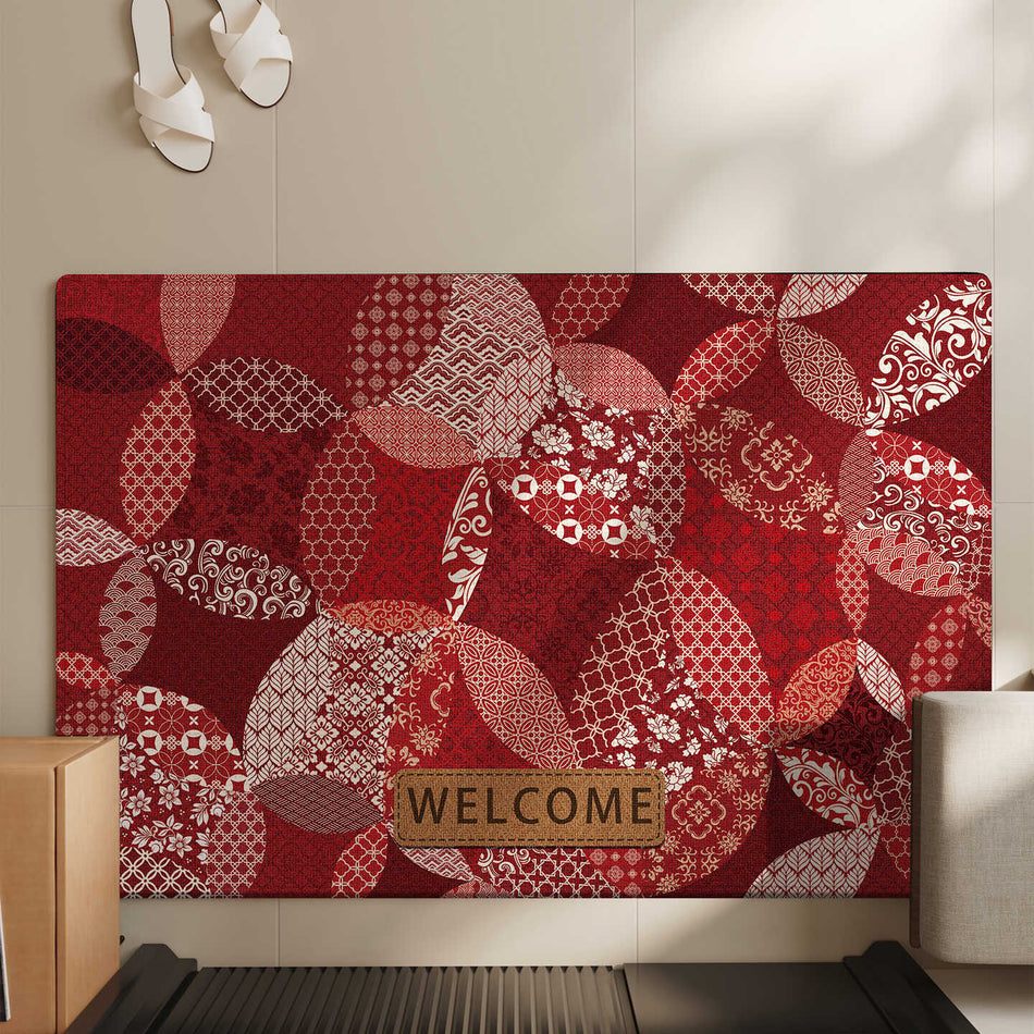 New Chinese-Style "Retro Red" High-Grade Entrance Mat